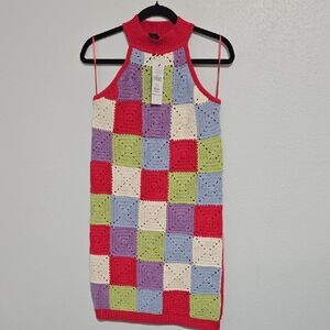 Colorful Patchwork Midi Dress